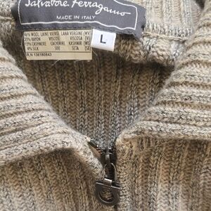 Salvatore Ferragamo Men's Zip-Up Sweater in Gray